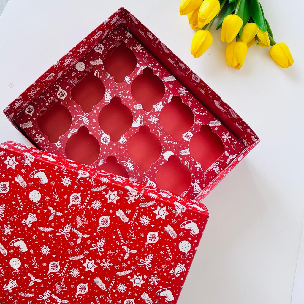 25x30x9 Cupcake Kutusu 12'li — galeri görseli